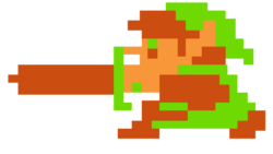 Link de The Legend of Zelda en pixels