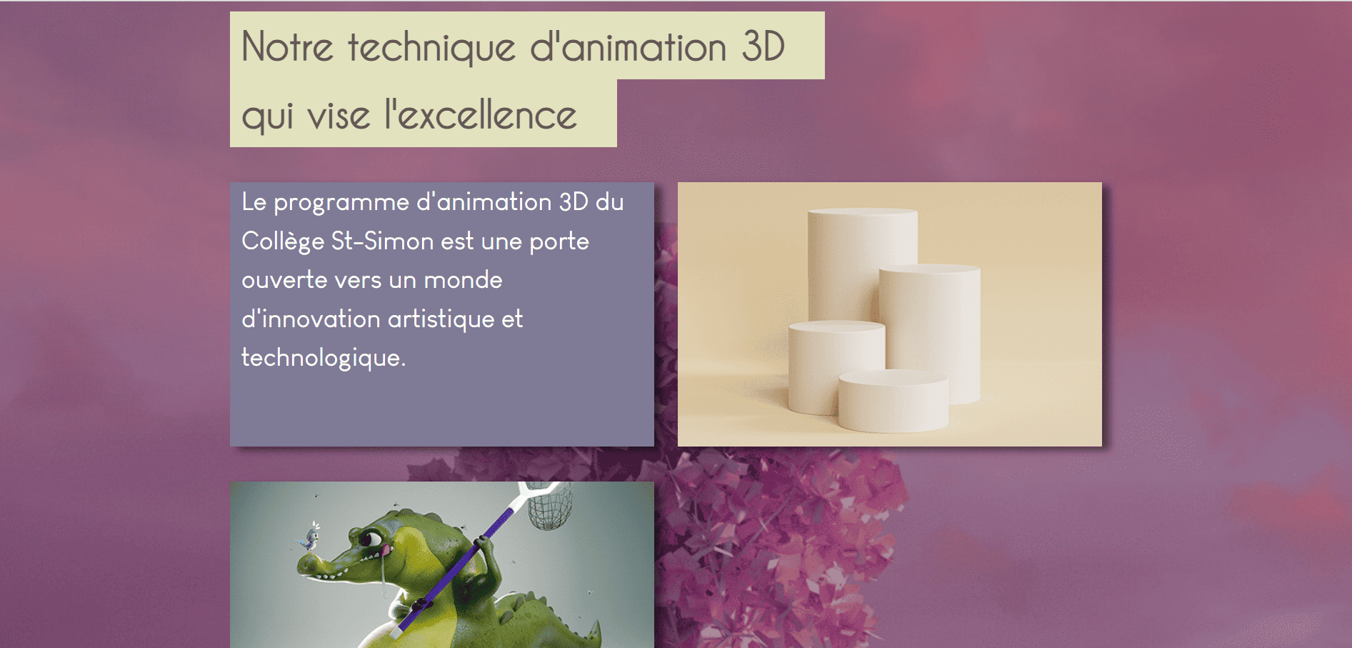 capture d'écran du site Collège St-Simon